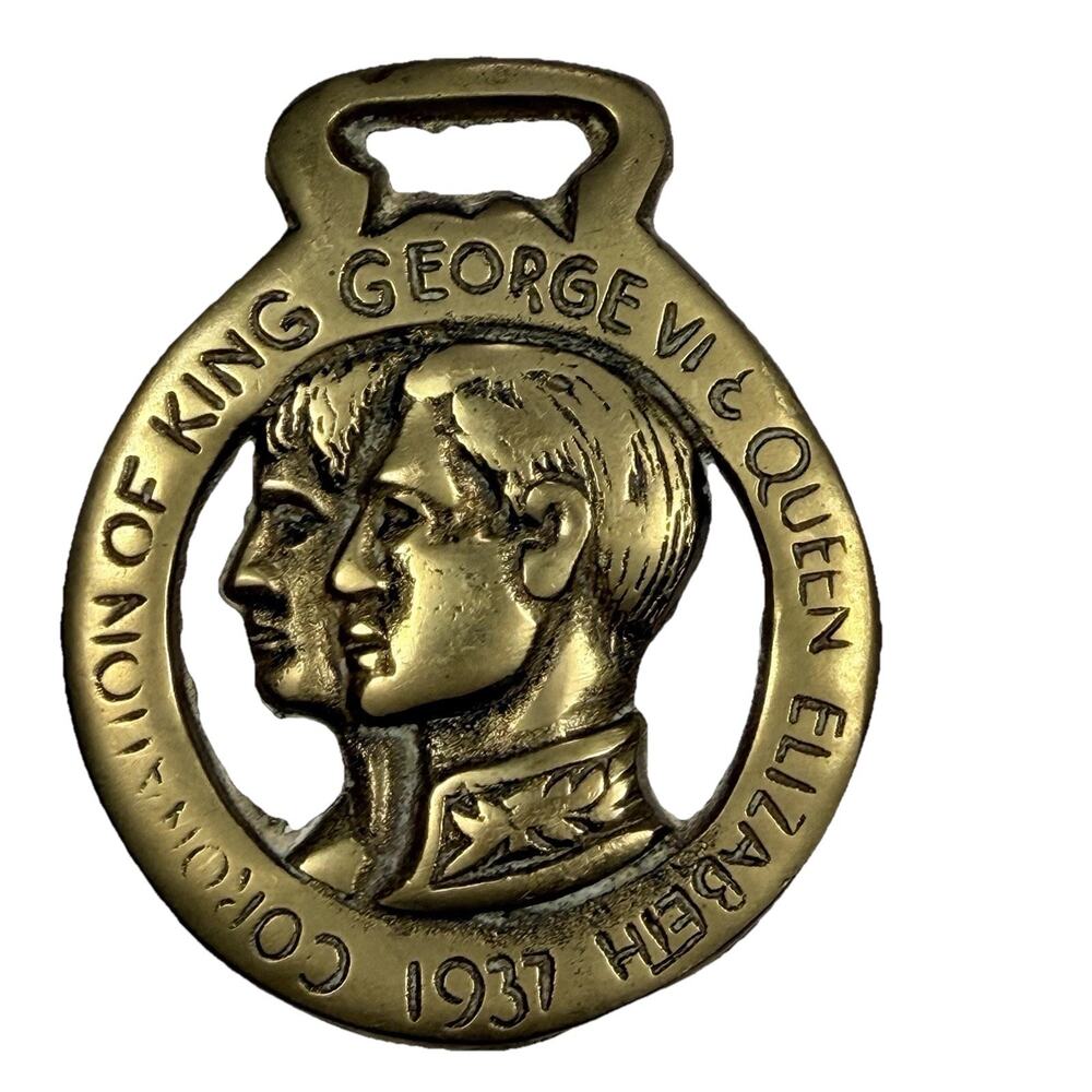 Horse Medallion Coronation of King George VI & Queen Elizabeth 1937 England EUC